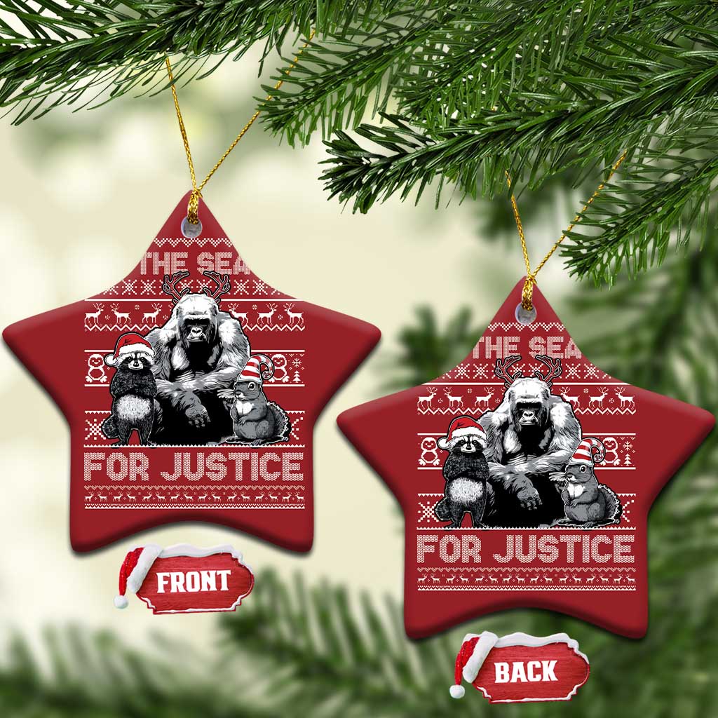 Tis The Season For Justice Christmas Ornament Harambe Peanut Fred Xmas TS11