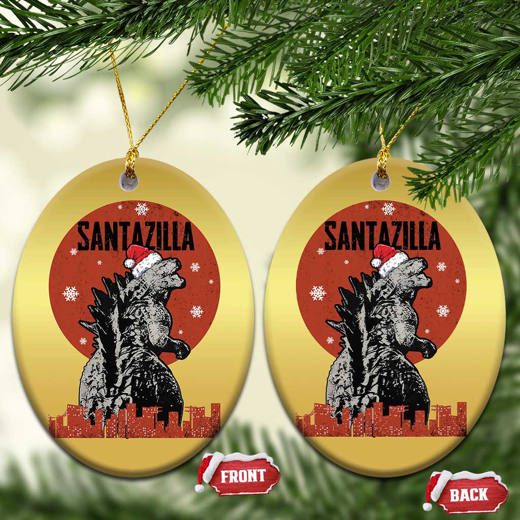 Funny Xmas Santa Godzilla Christmas Ornament Santazilla Japanese Monster TS11