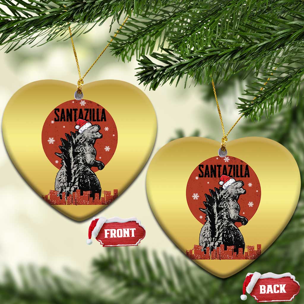 Funny Xmas Santa Godzilla Christmas Ornament Santazilla Japanese Monster TS11