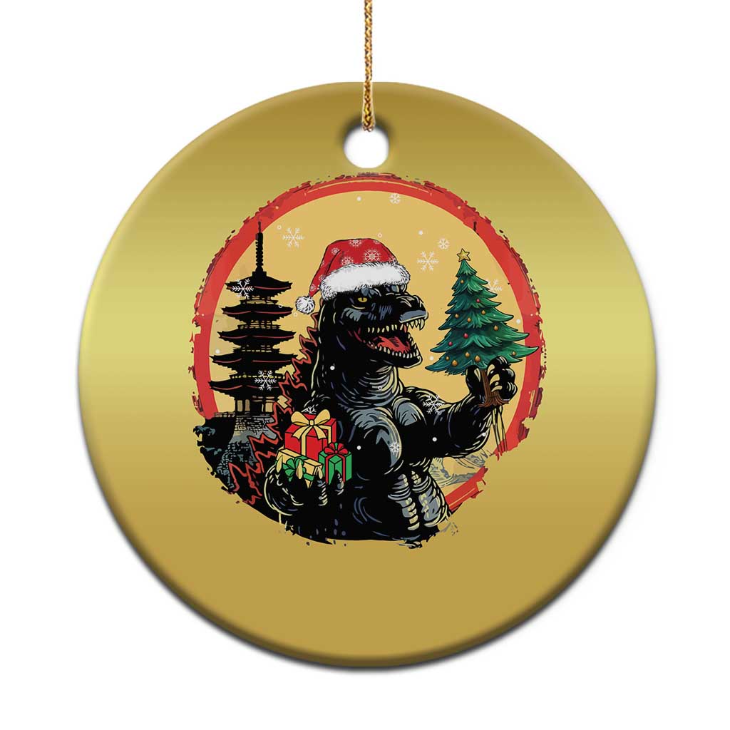 Funny Xmas Santa Godzilla Japanese Monster Christmas Ornament TS11