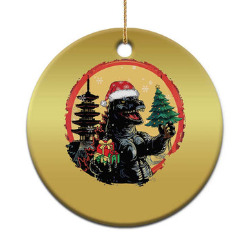Funny Xmas Santa Godzilla Japanese Monster Christmas Ornament TS11