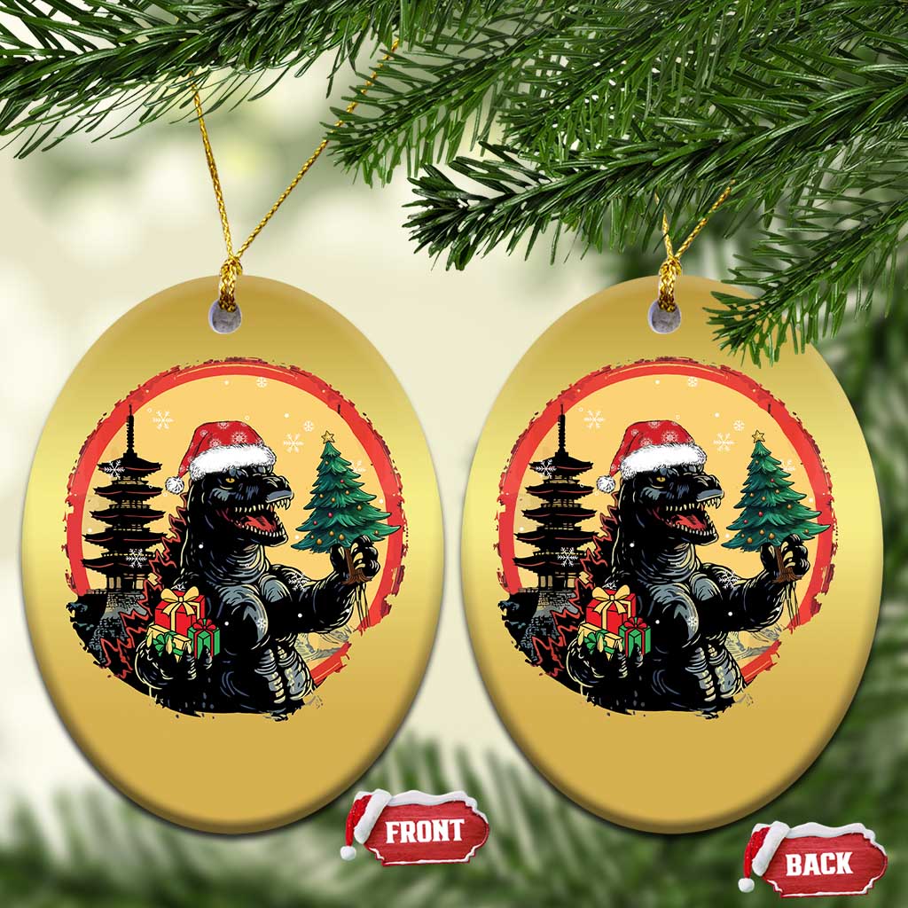 Funny Xmas Santa Godzilla Japanese Monster Christmas Ornament TS11