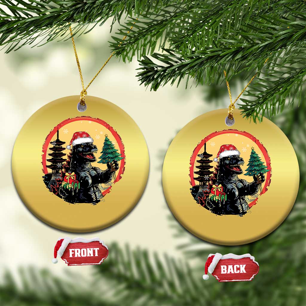 Funny Xmas Santa Godzilla Japanese Monster Christmas Ornament TS11