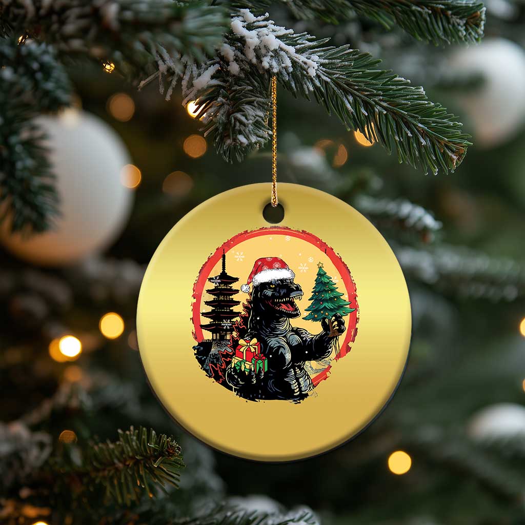Funny Xmas Santa Godzilla Japanese Monster Christmas Ornament TS11