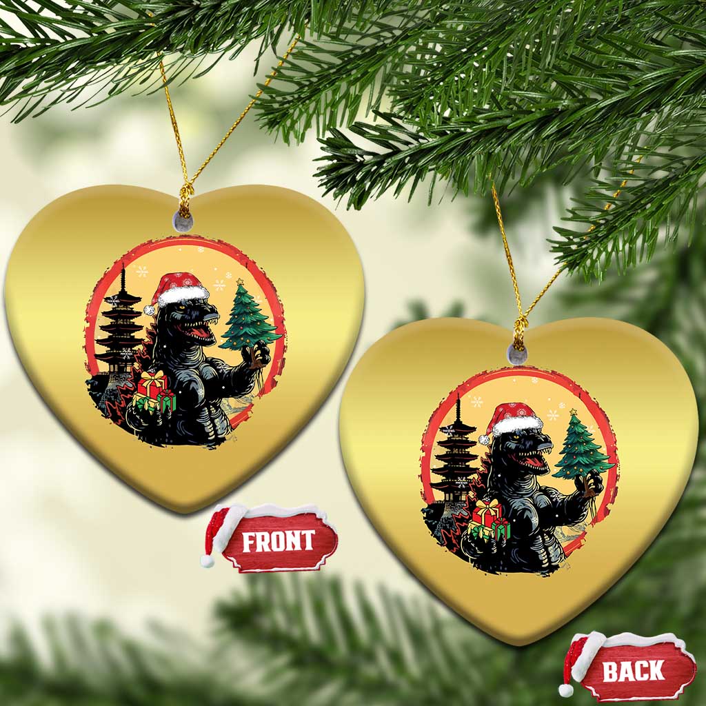 Funny Xmas Santa Godzilla Japanese Monster Christmas Ornament TS11