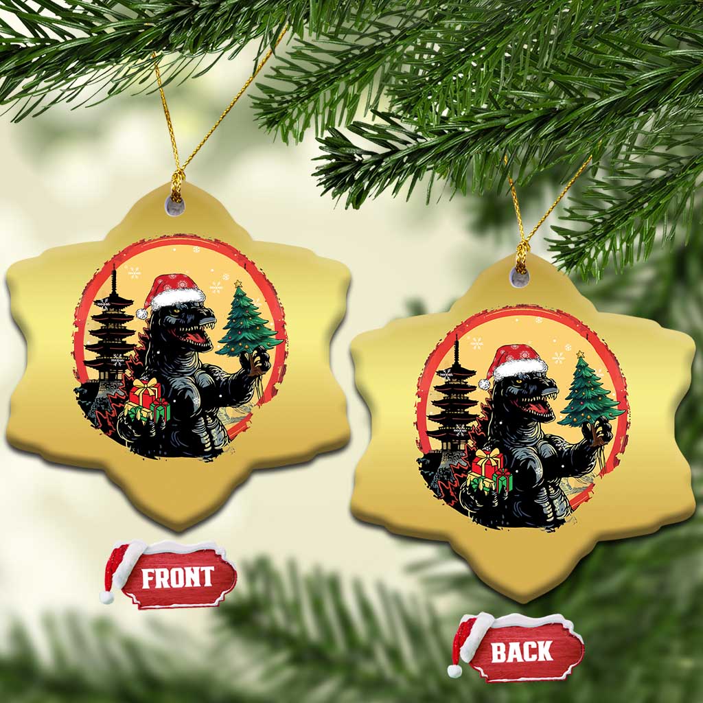 Funny Xmas Santa Godzilla Japanese Monster Christmas Ornament TS11