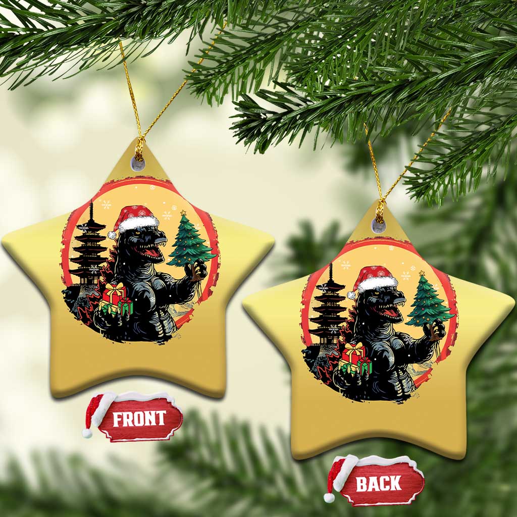 Funny Xmas Santa Godzilla Japanese Monster Christmas Ornament TS11