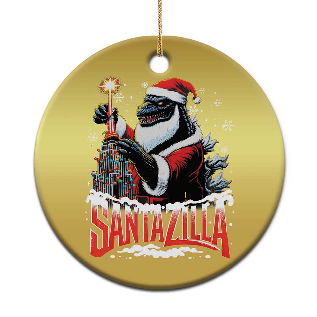 Funny Xmas Santa Godzilla Christmas Ornament Santazilla Tower Xmas Tree TS11