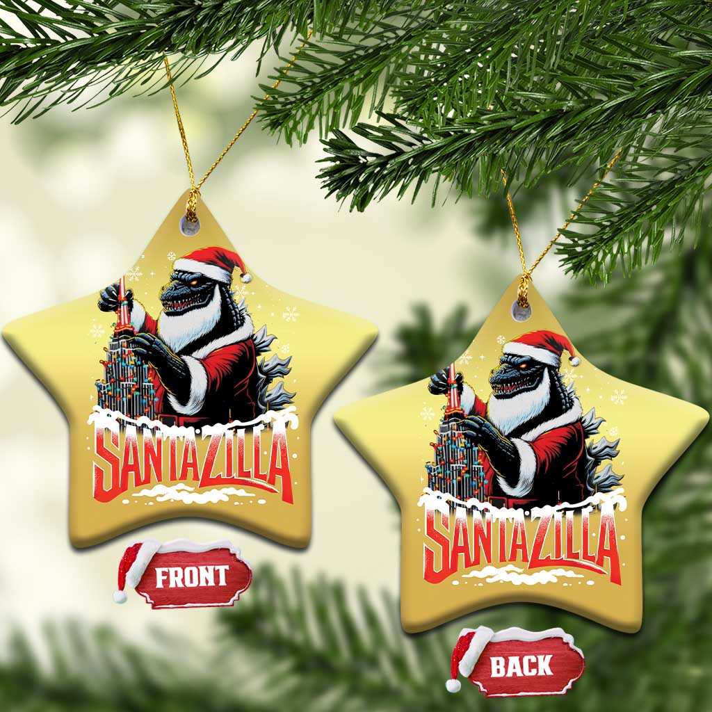 Funny Xmas Santa Godzilla Christmas Ornament Santazilla Tower Xmas Tree TS11