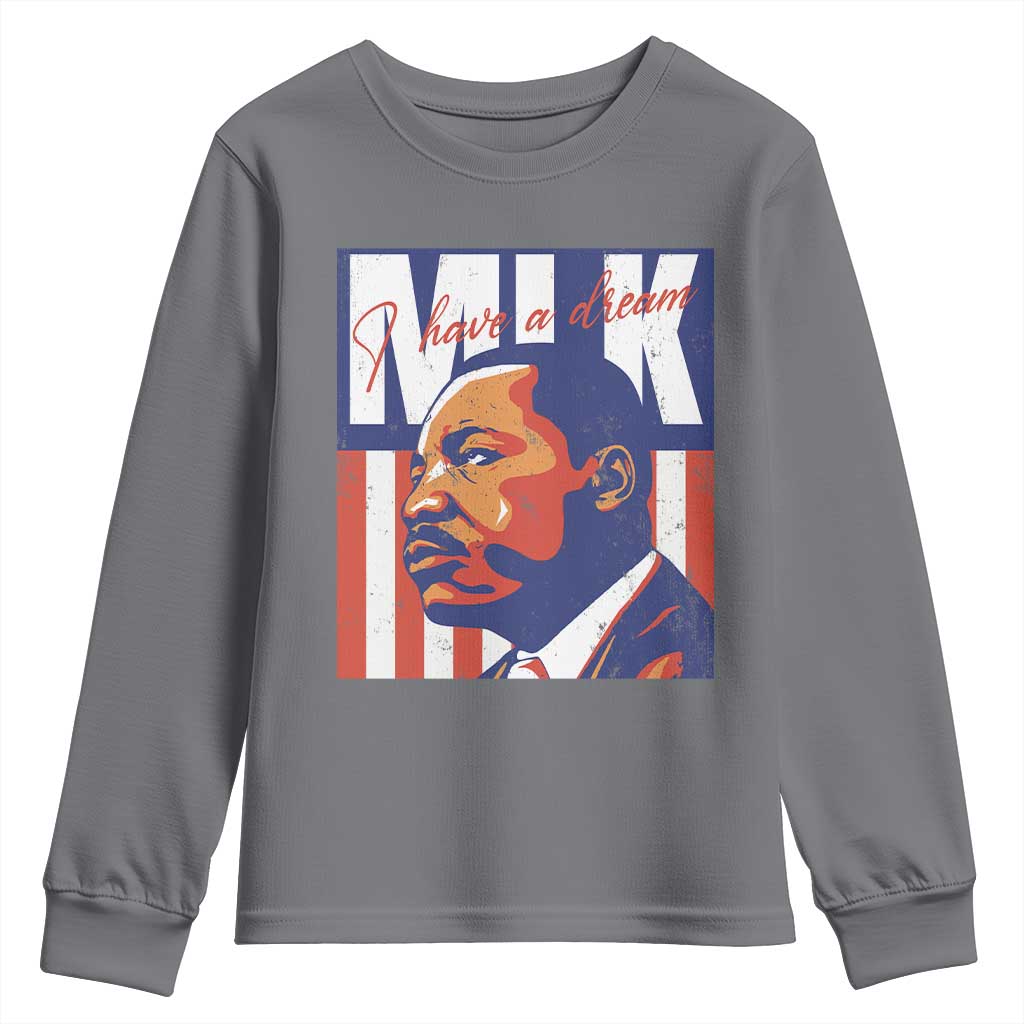 MLK Day I Have A Dream Youth Sweatshirt Martin Luther King Vintage American Flag Black History Month TS11