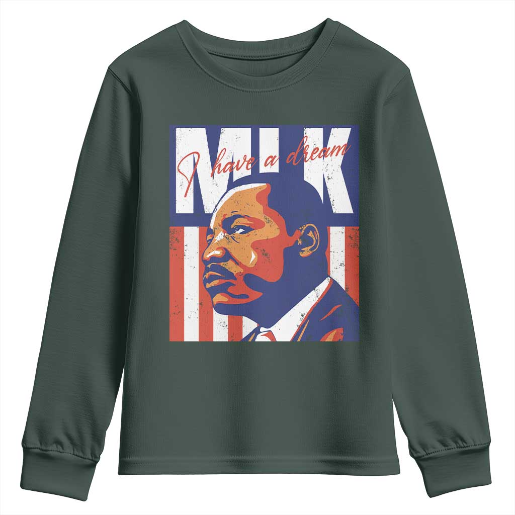 MLK Day I Have A Dream Youth Sweatshirt Martin Luther King Vintage American Flag Black History Month TS11