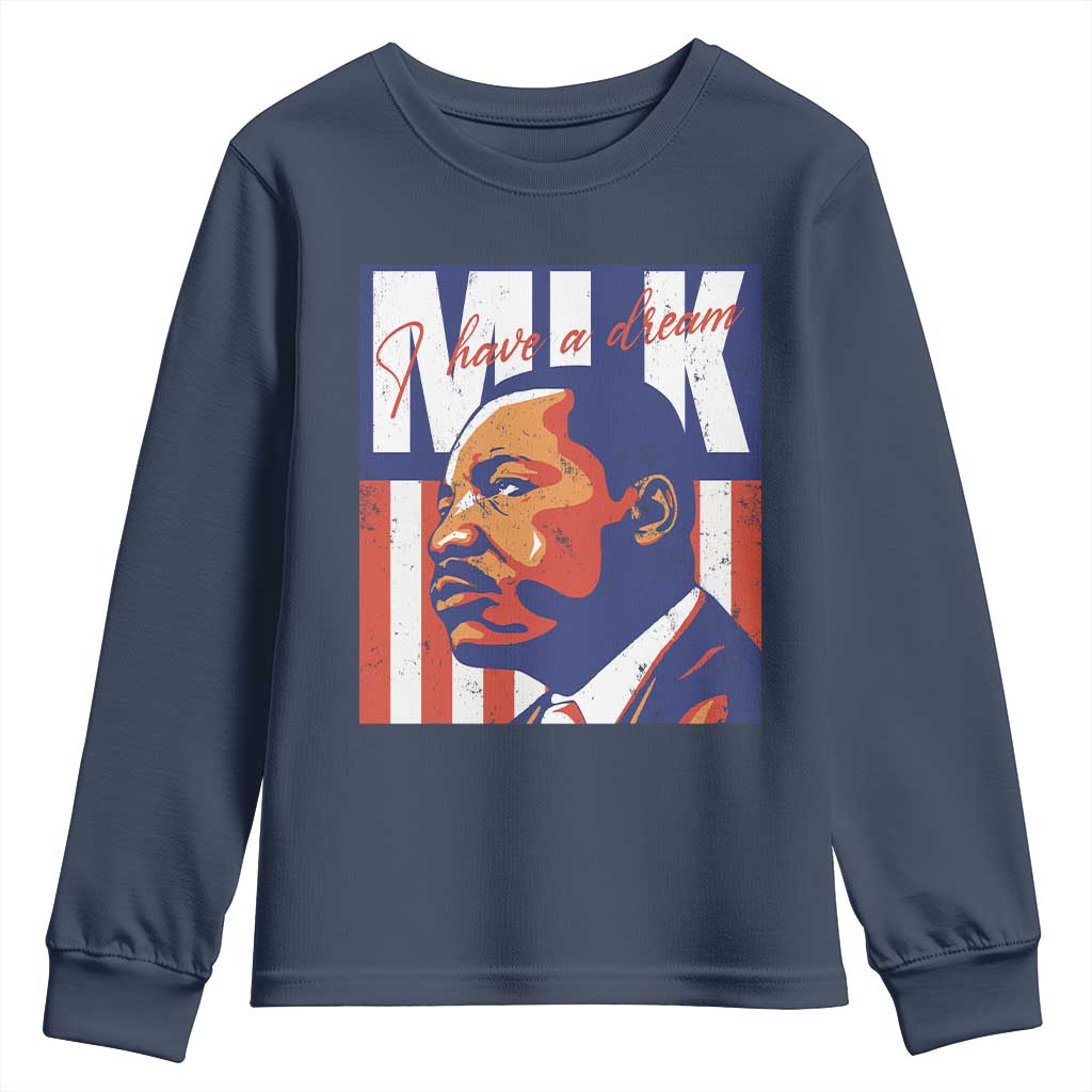 MLK Day I Have A Dream Youth Sweatshirt Martin Luther King Vintage American Flag Black History Month TS11