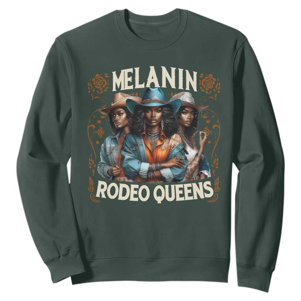 Melanin Rodeo Queen Sweatshirt African American Melanin Black Cowgirl Swag TS11