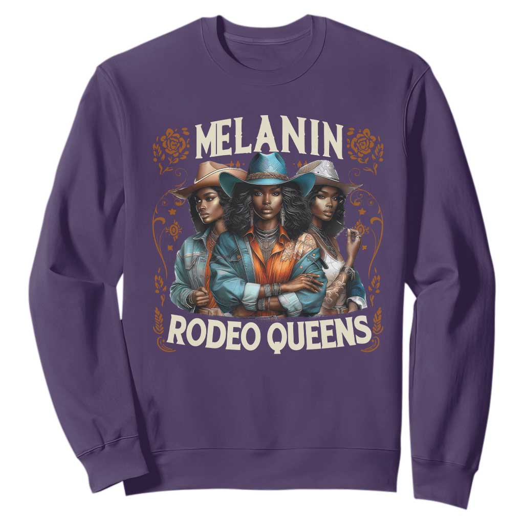 Melanin Rodeo Queen Sweatshirt African American Melanin Black Cowgirl Swag TS11