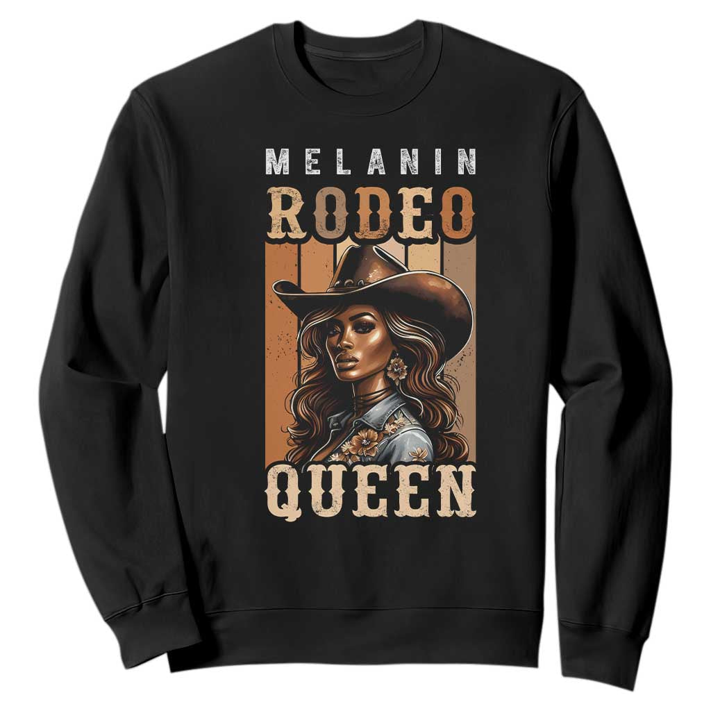 Melanin Rodeo Queen Sweatshirt African American Melanin Black Western Cowgirl TS11