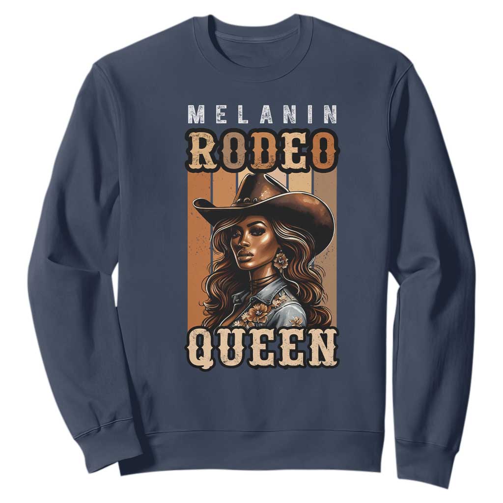 Melanin Rodeo Queen Sweatshirt African American Melanin Black Western Cowgirl TS11