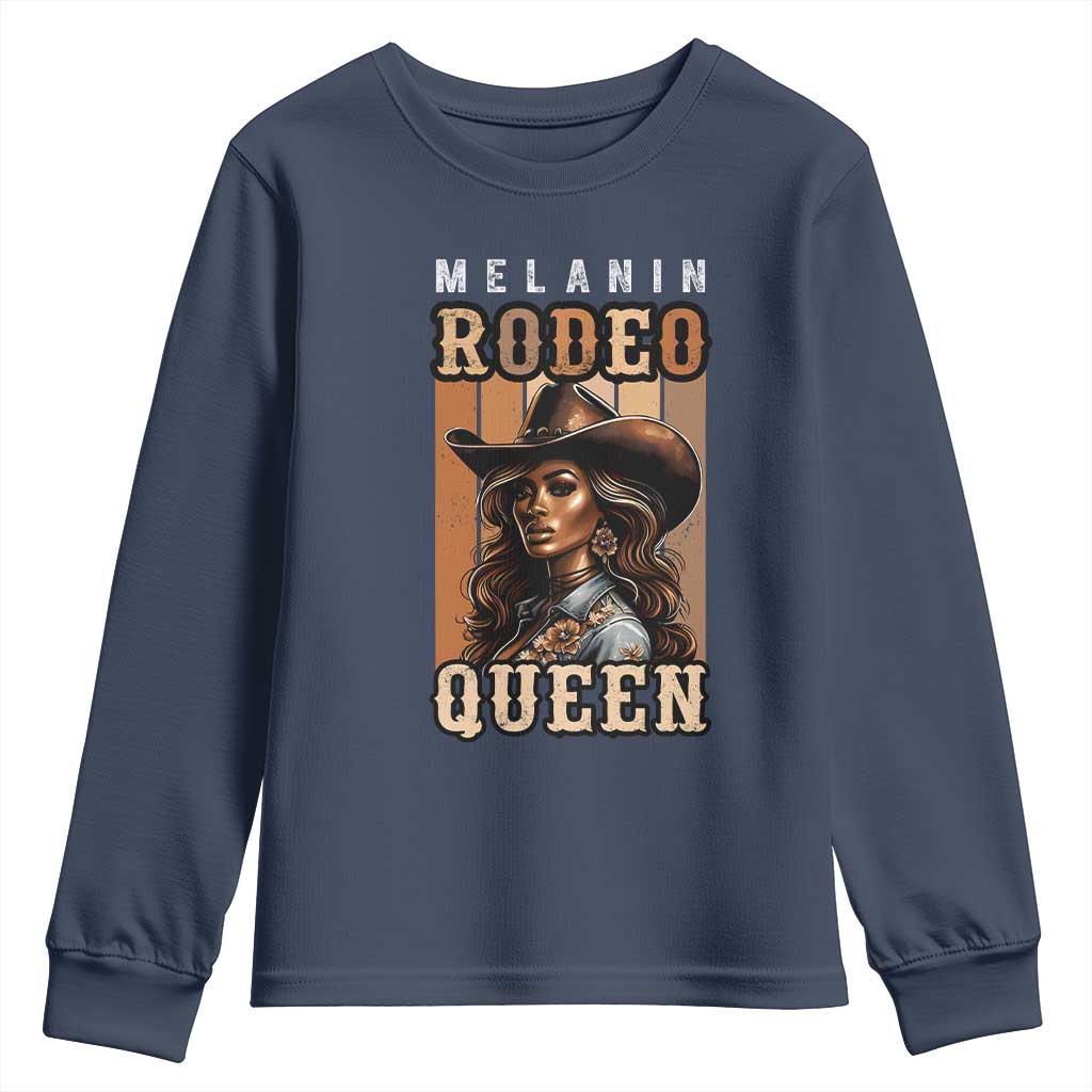 Melanin Rodeo Queen Youth Sweatshirt African American Melanin Black Western Cowgirl TS11