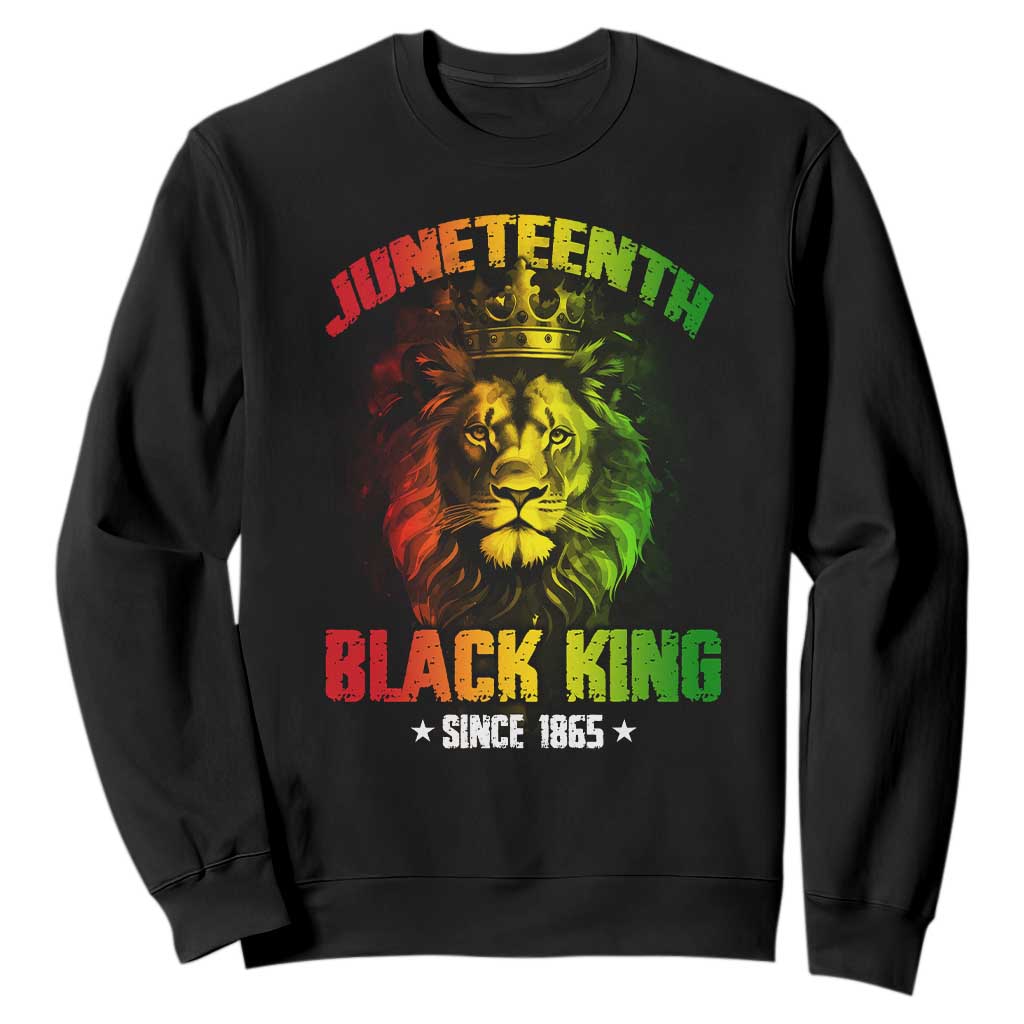 Juneteenth Black King Since 1865 Lion Crown Sweatshirt TS11