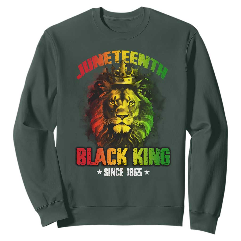 Juneteenth Black King Since 1865 Lion Crown Sweatshirt TS11