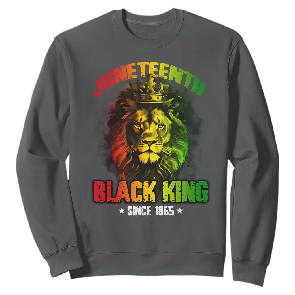 Juneteenth Black King Since 1865 Lion Crown Sweatshirt TS11