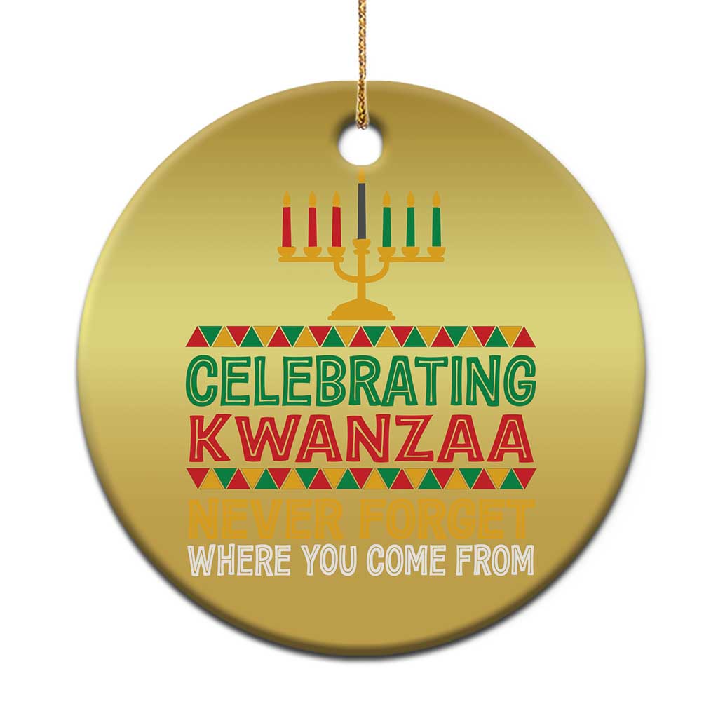 Celebrating Kwanzaa Never Forget Where You Come From Kinara Candle Christmas Ornament TS11