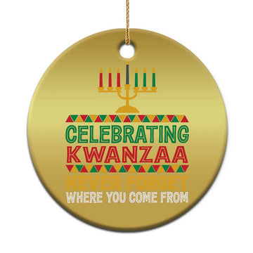 Celebrating Kwanzaa Never Forget Where You Come From Kinara Candle Christmas Ornament TS11