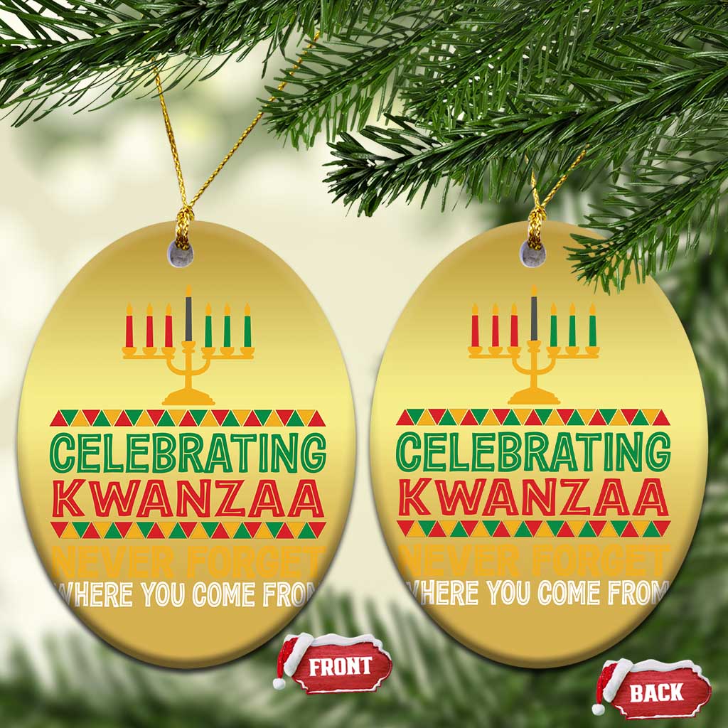 Celebrating Kwanzaa Never Forget Where You Come From Kinara Candle Christmas Ornament TS11