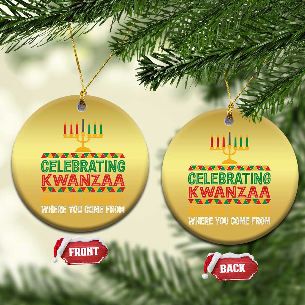 Celebrating Kwanzaa Never Forget Where You Come From Kinara Candle Christmas Ornament TS11