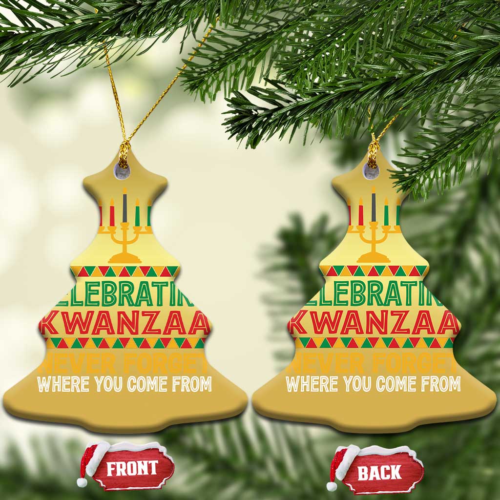 Celebrating Kwanzaa Never Forget Where You Come From Kinara Candle Christmas Ornament TS11