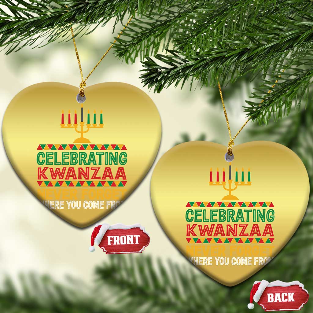 Celebrating Kwanzaa Never Forget Where You Come From Kinara Candle Christmas Ornament TS11