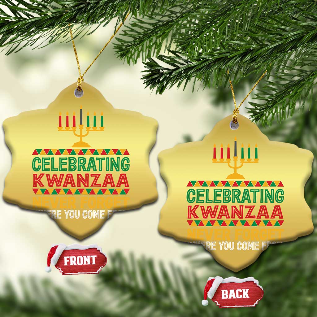 Celebrating Kwanzaa Never Forget Where You Come From Kinara Candle Christmas Ornament TS11
