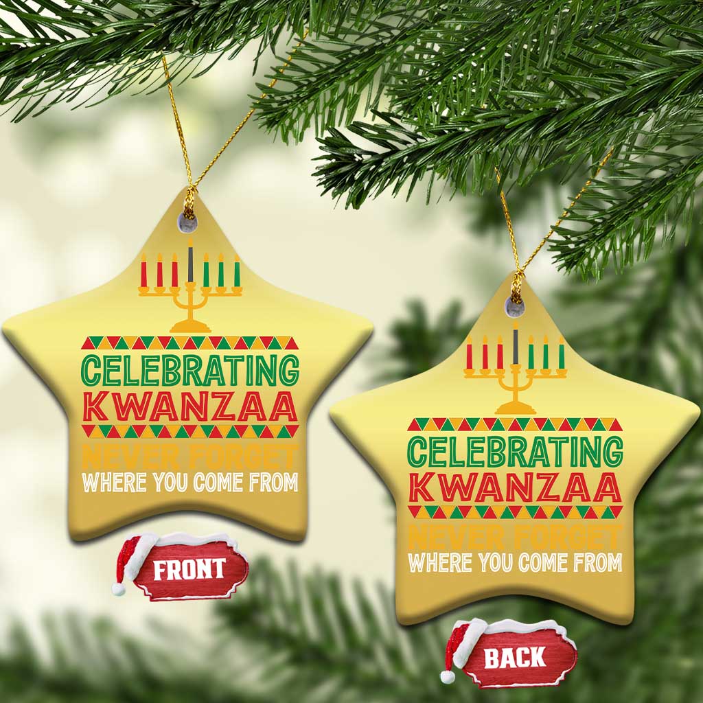 Celebrating Kwanzaa Never Forget Where You Come From Kinara Candle Christmas Ornament TS11