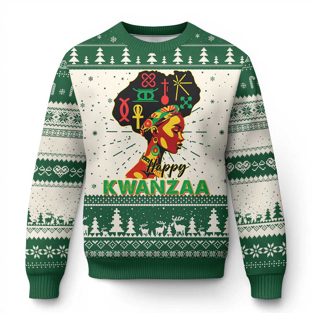 Happy Kwanzaa Ugly Christmas Sweater Nguzo Saba Symbols The 7 Principles Of Kwanzaa African Holiday TS11