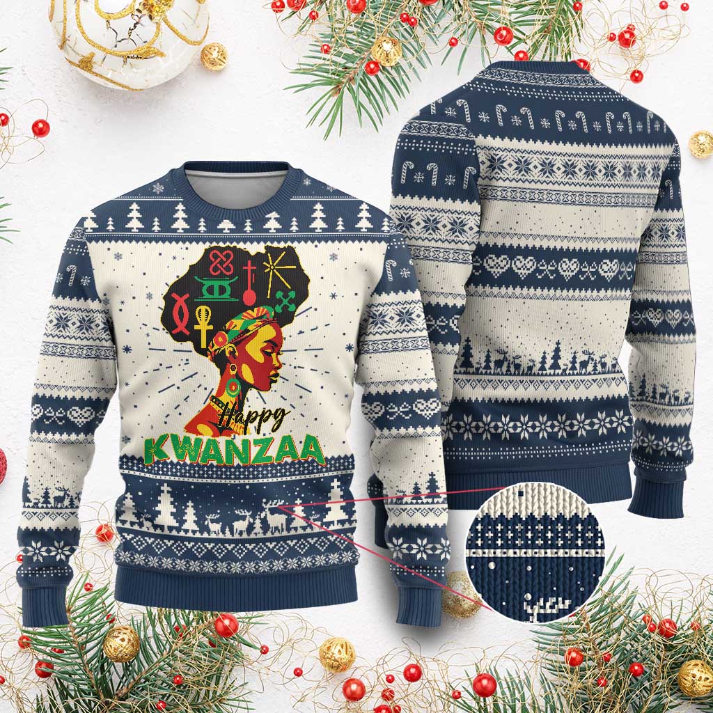 Happy Kwanzaa Ugly Christmas Sweater Nguzo Saba Symbols The 7 Principles Of Kwanzaa African Holiday TS11