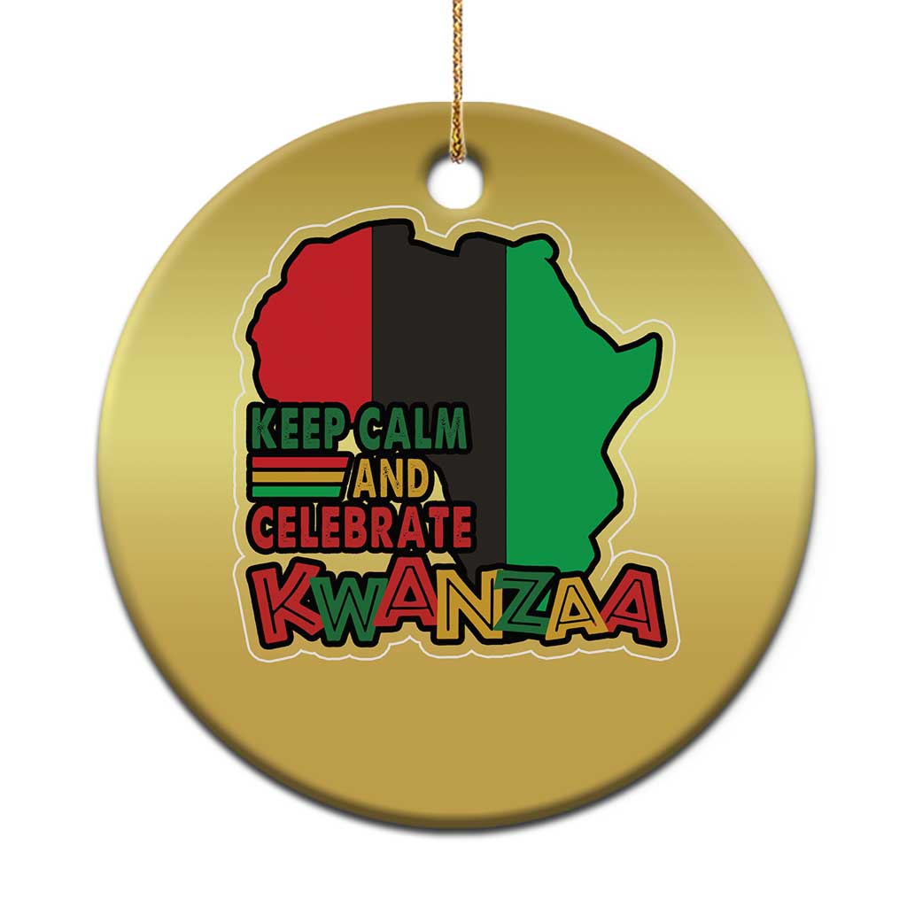 Keep Calm And Celebrate Kwanzaa Christmas Ornament Black Holiday African American Xmas TS11
