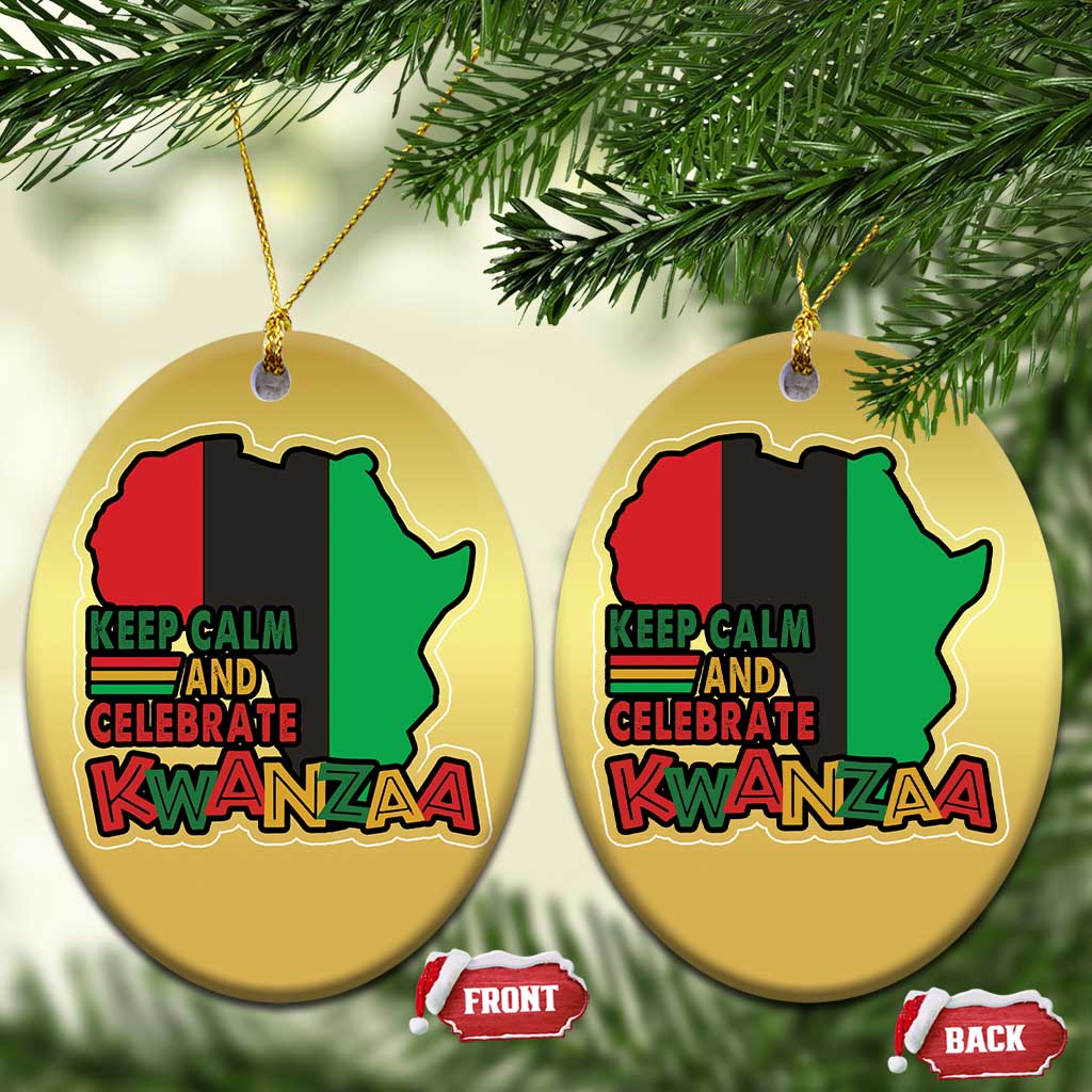Keep Calm And Celebrate Kwanzaa Christmas Ornament Black Holiday African American Xmas TS11