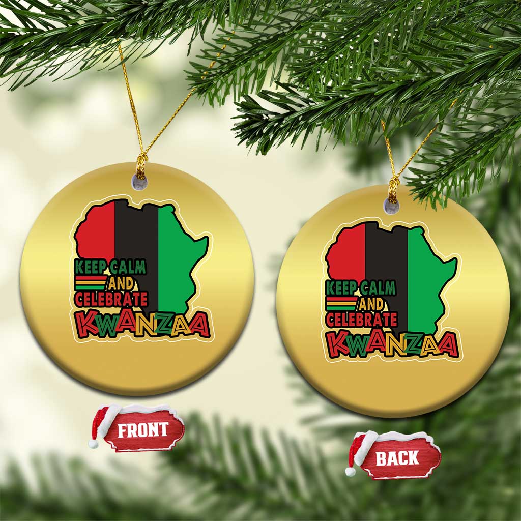 Keep Calm And Celebrate Kwanzaa Christmas Ornament Black Holiday African American Xmas TS11