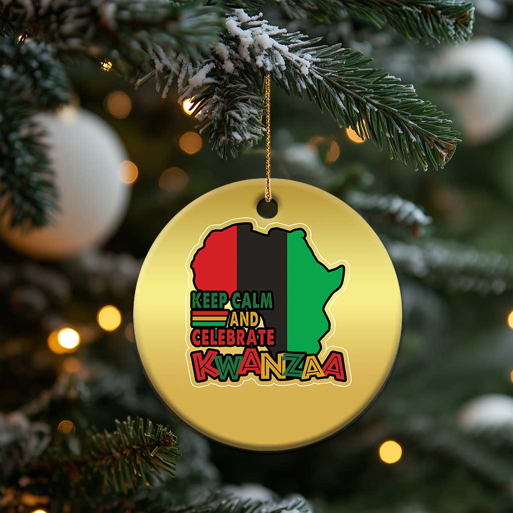 Keep Calm And Celebrate Kwanzaa Christmas Ornament Black Holiday African American Xmas TS11