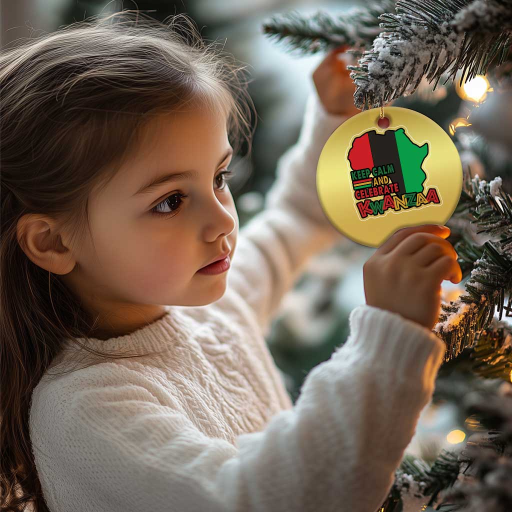 Keep Calm And Celebrate Kwanzaa Christmas Ornament Black Holiday African American Xmas TS11