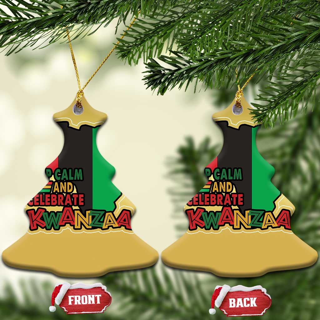 Keep Calm And Celebrate Kwanzaa Christmas Ornament Black Holiday African American Xmas TS11