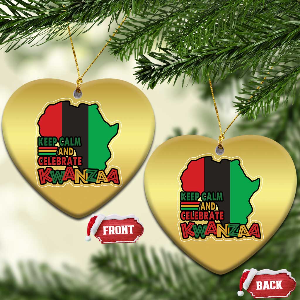 Keep Calm And Celebrate Kwanzaa Christmas Ornament Black Holiday African American Xmas TS11
