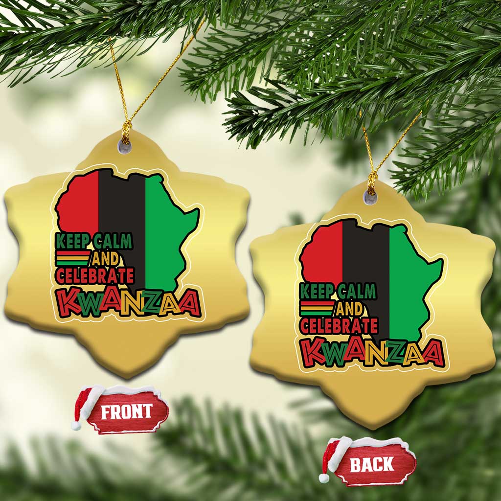 Keep Calm And Celebrate Kwanzaa Christmas Ornament Black Holiday African American Xmas TS11