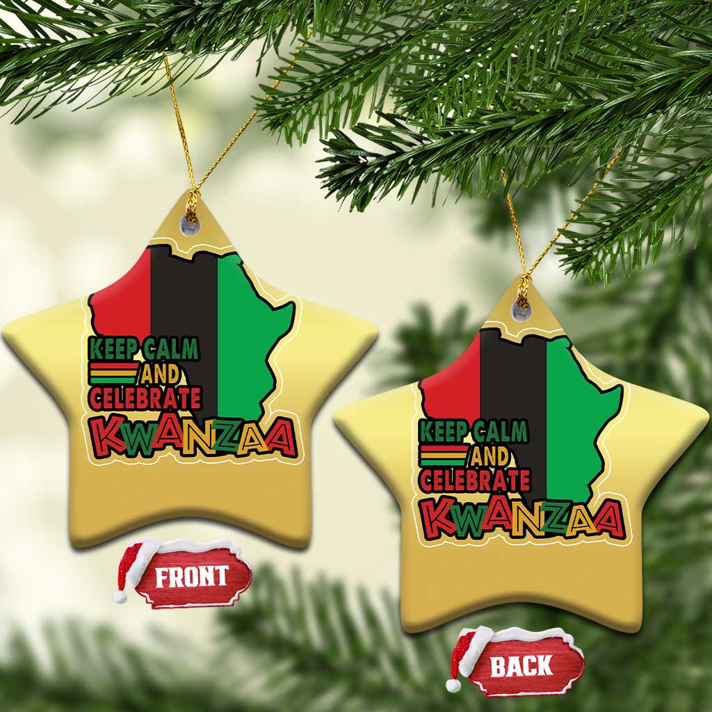Keep Calm And Celebrate Kwanzaa Christmas Ornament Black Holiday African American Xmas TS11