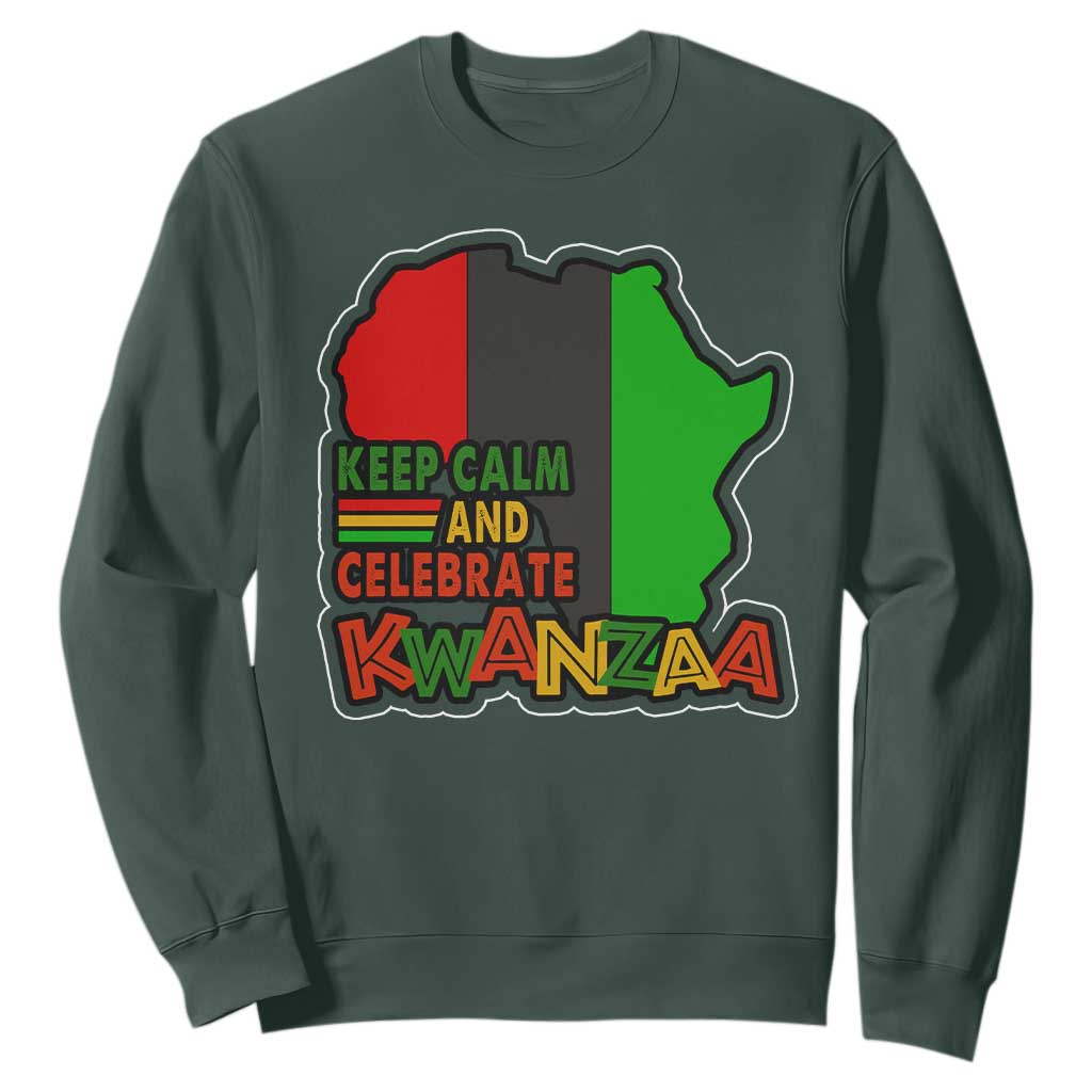 Keep Calm And Celebrate Kwanzaa Sweatshirt African American Christmas Black Holiday TS11