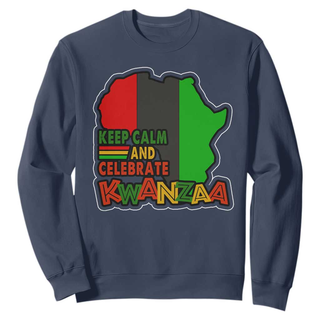 Keep Calm And Celebrate Kwanzaa Sweatshirt African American Christmas Black Holiday TS11