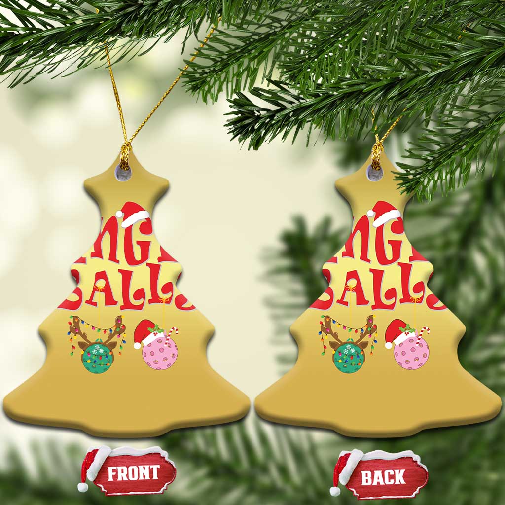 Funny Xmas Pickleball Christmas Ornament Jingle Balls Reindeer Santa Hat Ball TS11