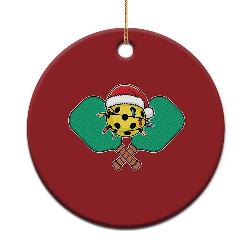 Funny Xmas Pickleball Holiday Santa Hat Christmas Ornament TS11