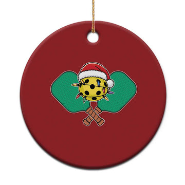Funny Xmas Pickleball Holiday Santa Hat Christmas Ornament TS11