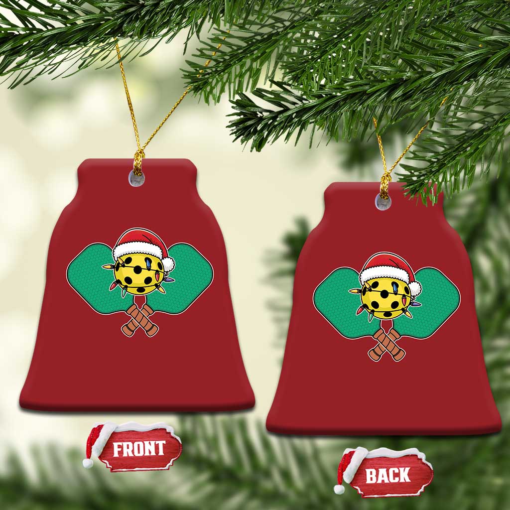 Funny Xmas Pickleball Holiday Santa Hat Christmas Ornament TS11