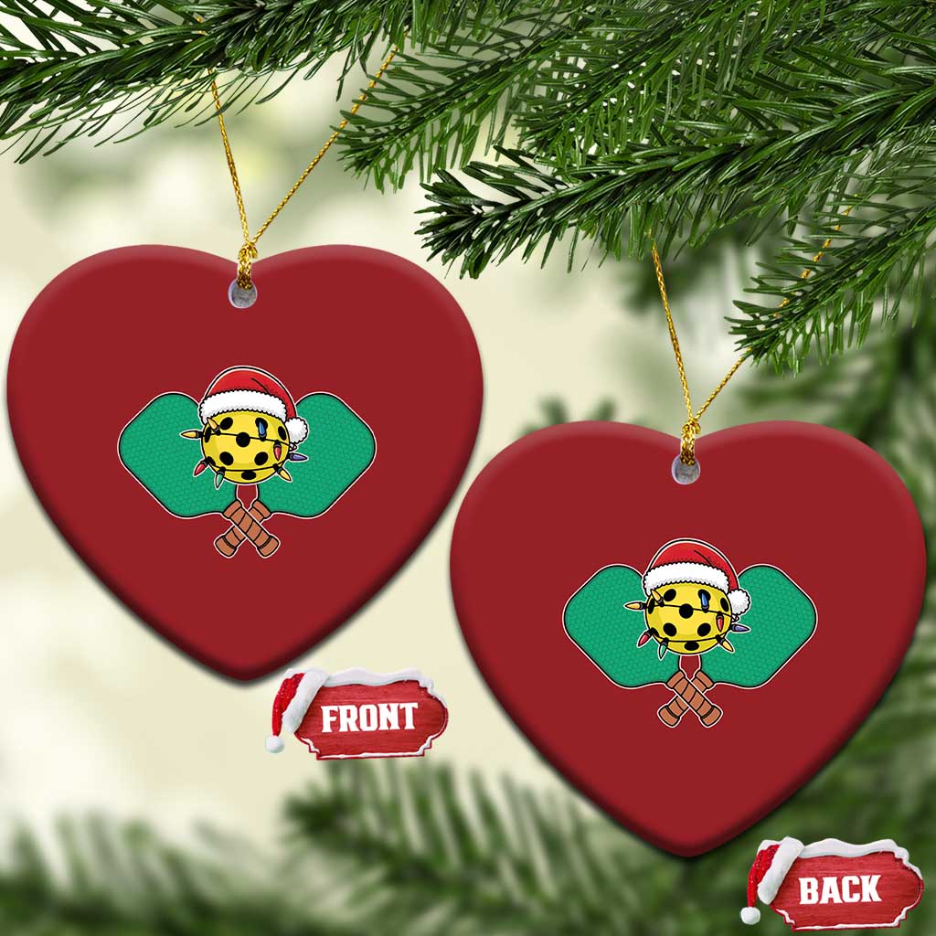 Funny Xmas Pickleball Holiday Santa Hat Christmas Ornament TS11